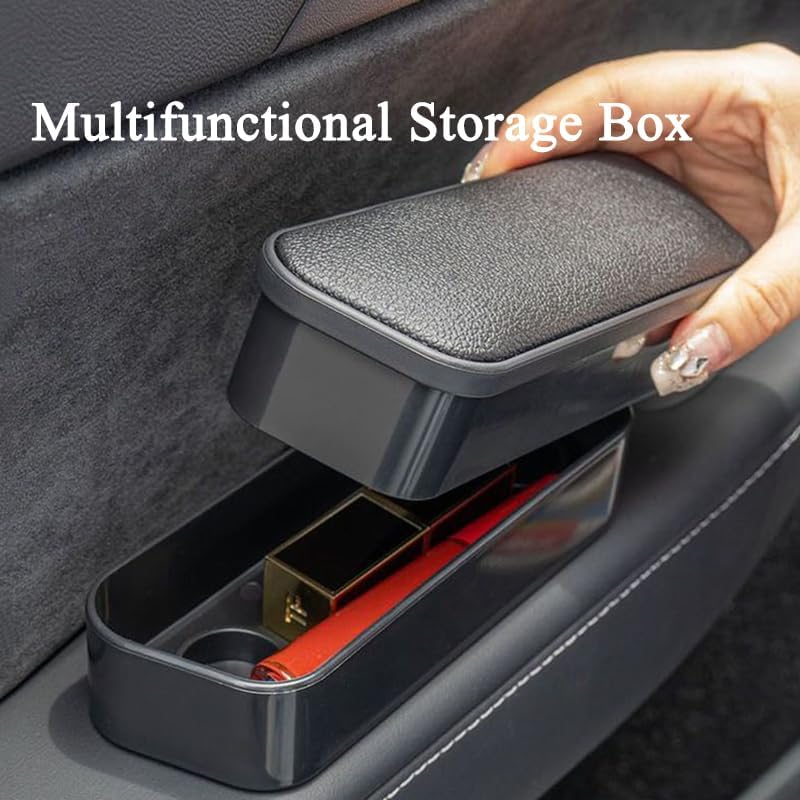 Car Armrest Cushion Compatible with Kia Telluride, Car Left Right Armrest Door Storage Box Car Elbow Pad Arm Rest, Car Interior Decoration,Black