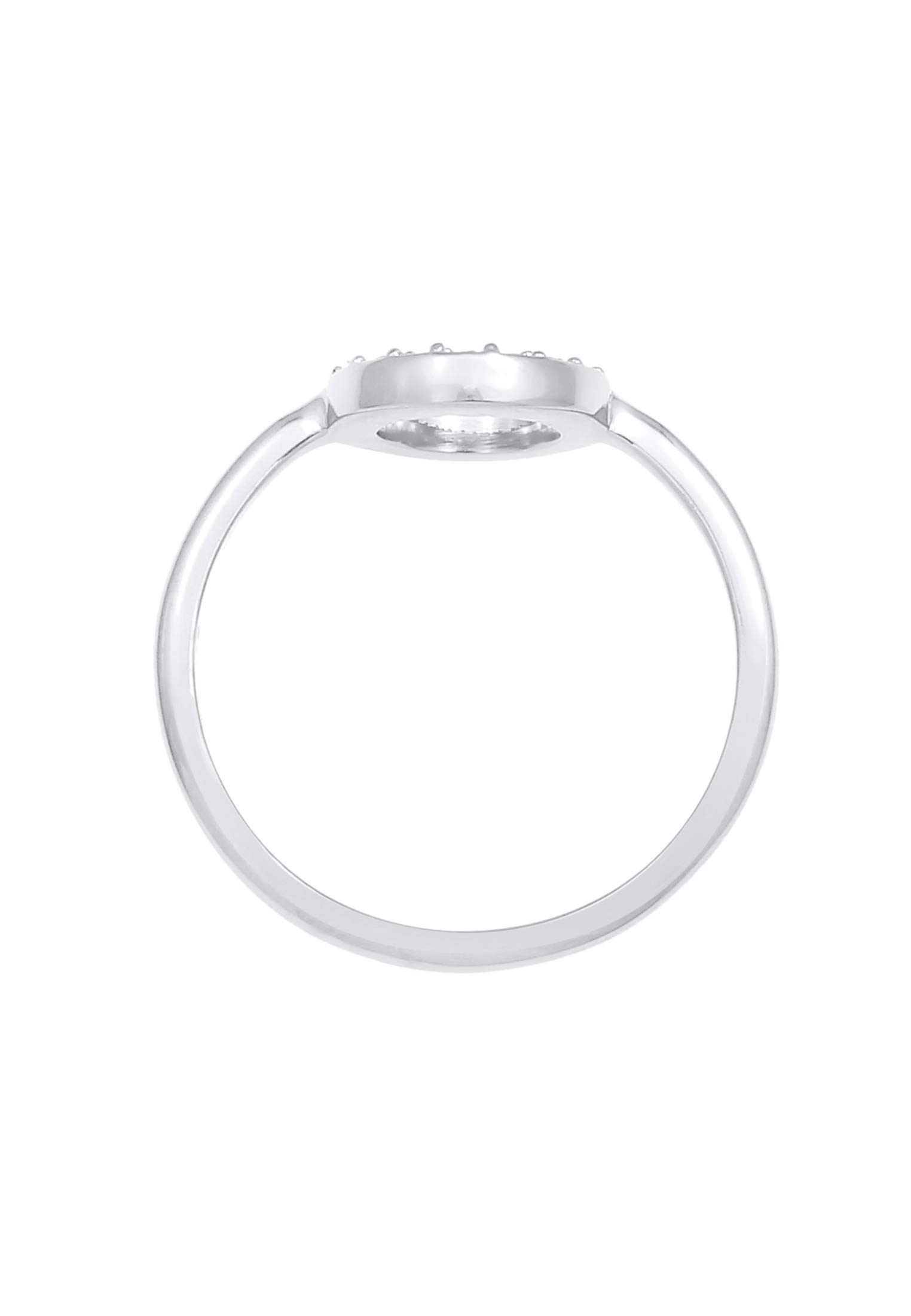 Elli Ring Damen Kreis Filigran Geo mit Kristallen 925 Silber