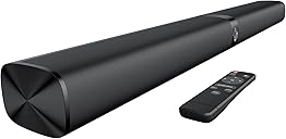 Sound Bar for Smart TV, Soundbar with Bluetooth/ARC/Opt/AUX Connect, Auto Volume Boost, 3 Equalizer Modes, 2 in 1 Detachable Soundbar for TV/PC/Gaming/Projectors