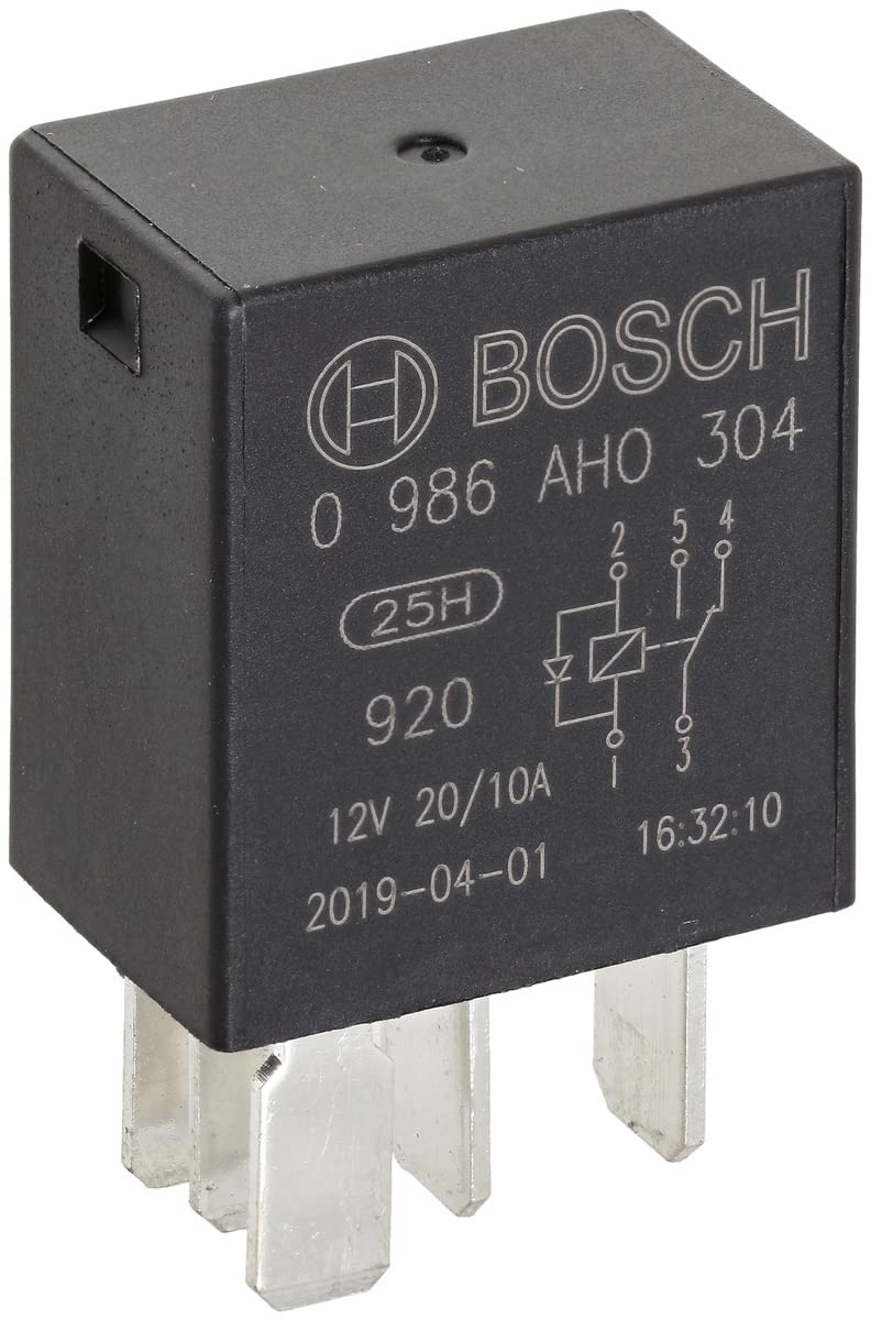 Bosch 0986AH0304 Micro Relay 12V 20A, 5 Terminals, IP5K4 Temperature