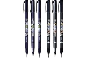 Tombow 62038 Fudenosuke Brush Pen 6-Pack: Unleash Your Artistic Flair
