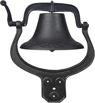 Rustic Cast Iron Dinner Bell compatible with Home and Garden - Large Doorbell Chime compatible with Farmhouse Dr