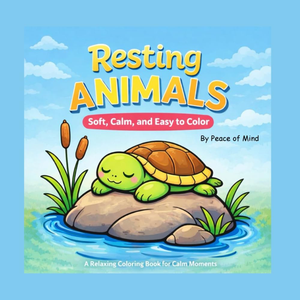 Resting Animals Coloring Book: A Soft & Simple Coloring Book for Relaxation (Soft, Calm, and Easy to Color Coloring Books)