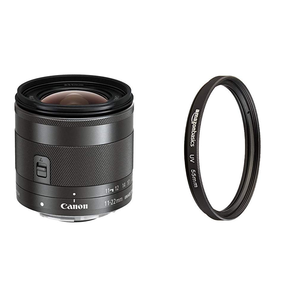 Canon EF-M 11-22mm F/4-5.6 IS STM schwarz & Amazon Basics UV