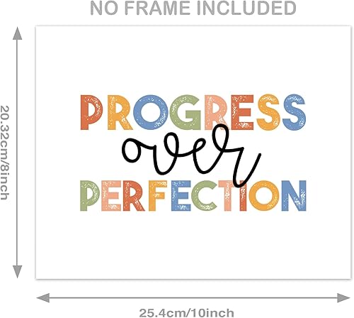 Miniatura 2 de Progress Over Perfection - Póster motivacional para decoración de pared para aula, decoración de habitación infantil, decoración bohemia de aula de