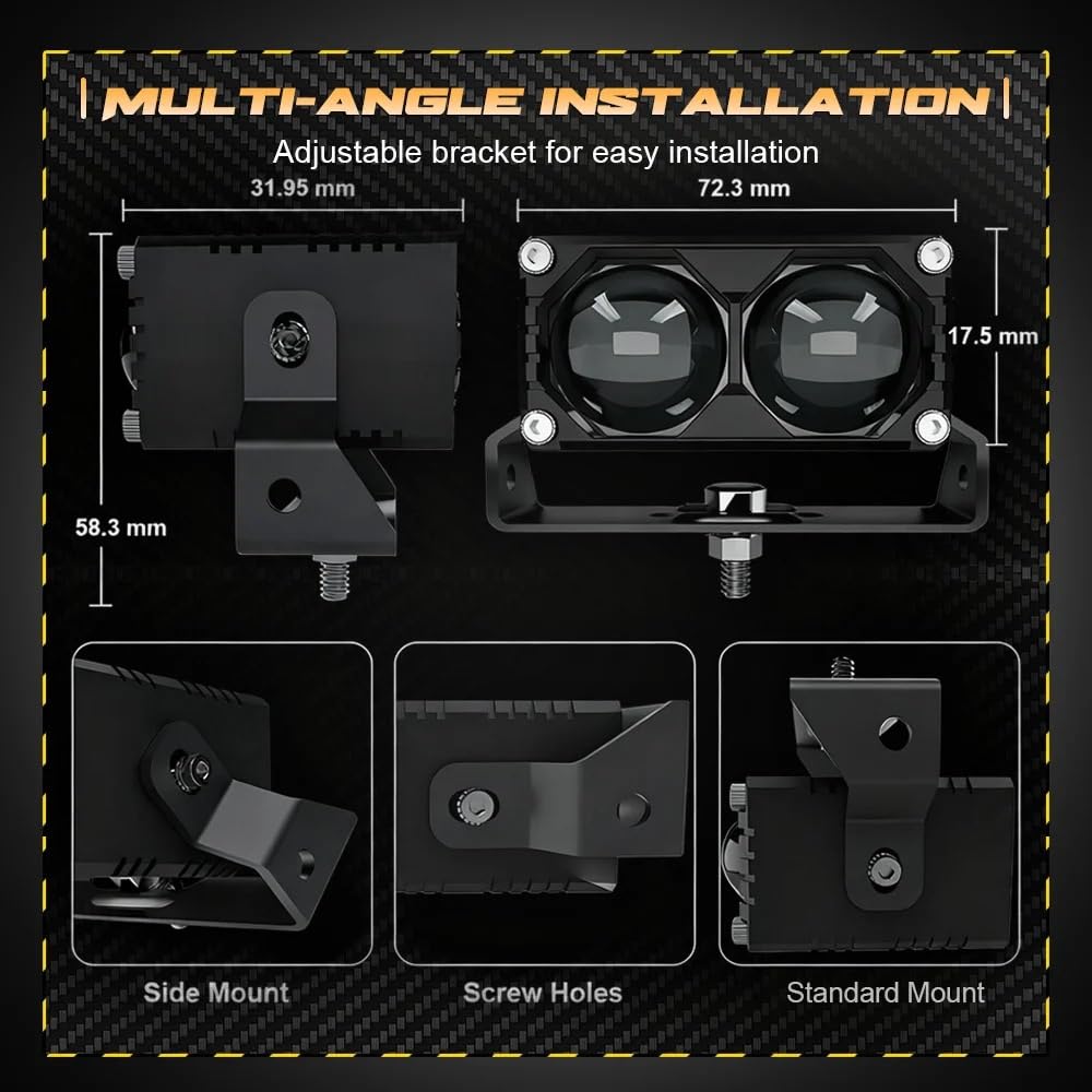 Luz Delantera de Motocicleta Faros Plus 2 uds luz blanca y amarilla faros auxiliares para automóvil 12V-24V foco LED luces Led para motocicleta