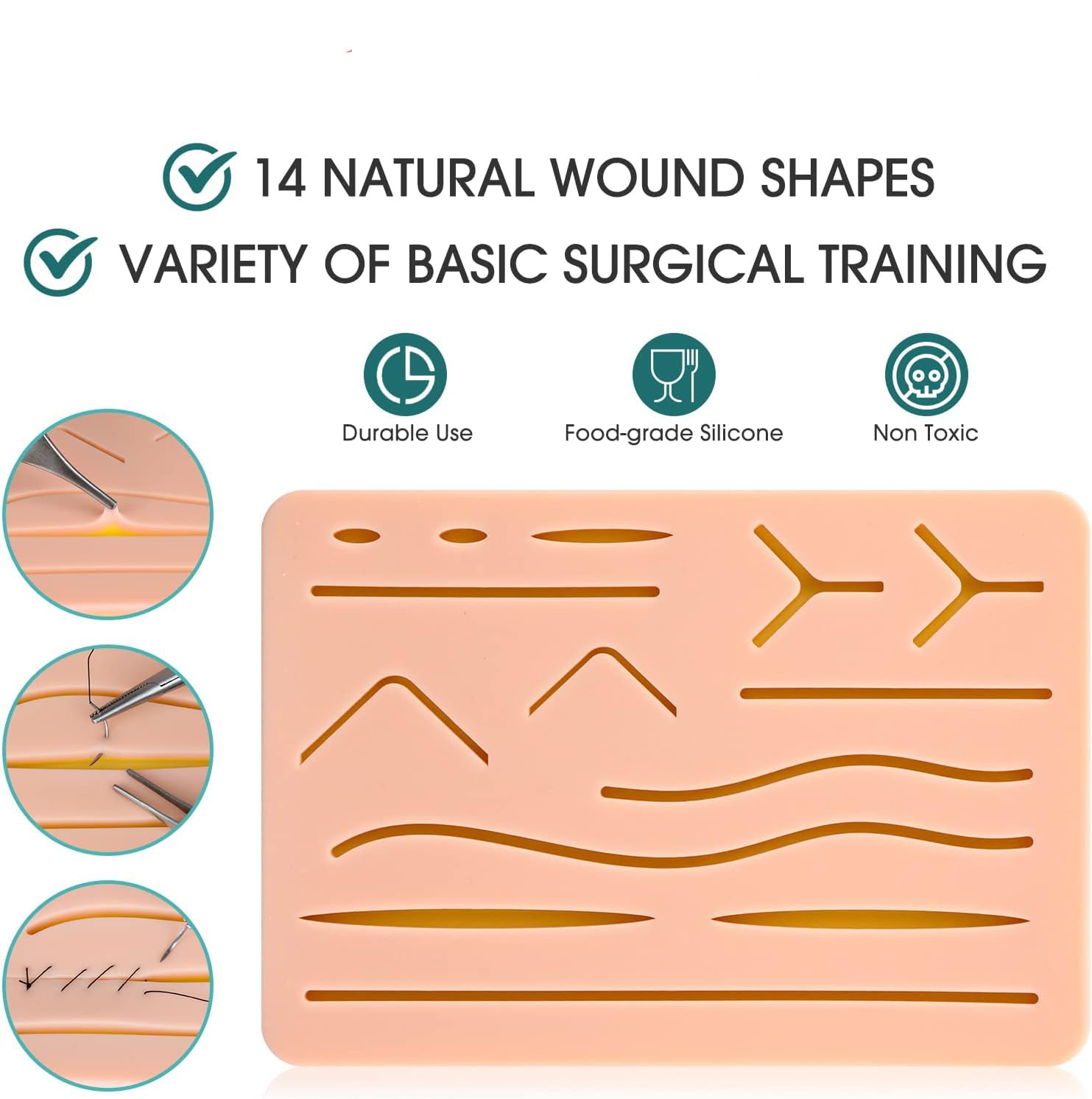 FELTHOUSE Suture practice kit suturing practice kit suture pad suturing kit Ultimate Suture Practice Kit - Suturing Practice Set with Suture Pad - Ideal for Medical Students & Training Professionals (suture pad) 3
