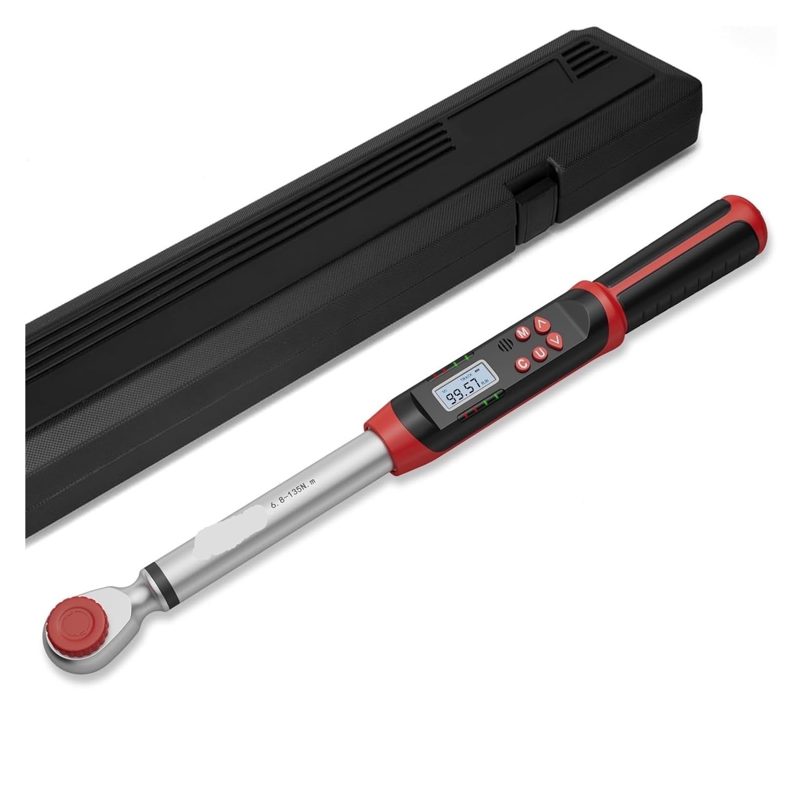 LNHHG Digital Torque Wrench 1/2-Inch Drive 5-99.5 Ft-Lbs, Electronic with Preset Buzzer & LED ±2% Accuracy