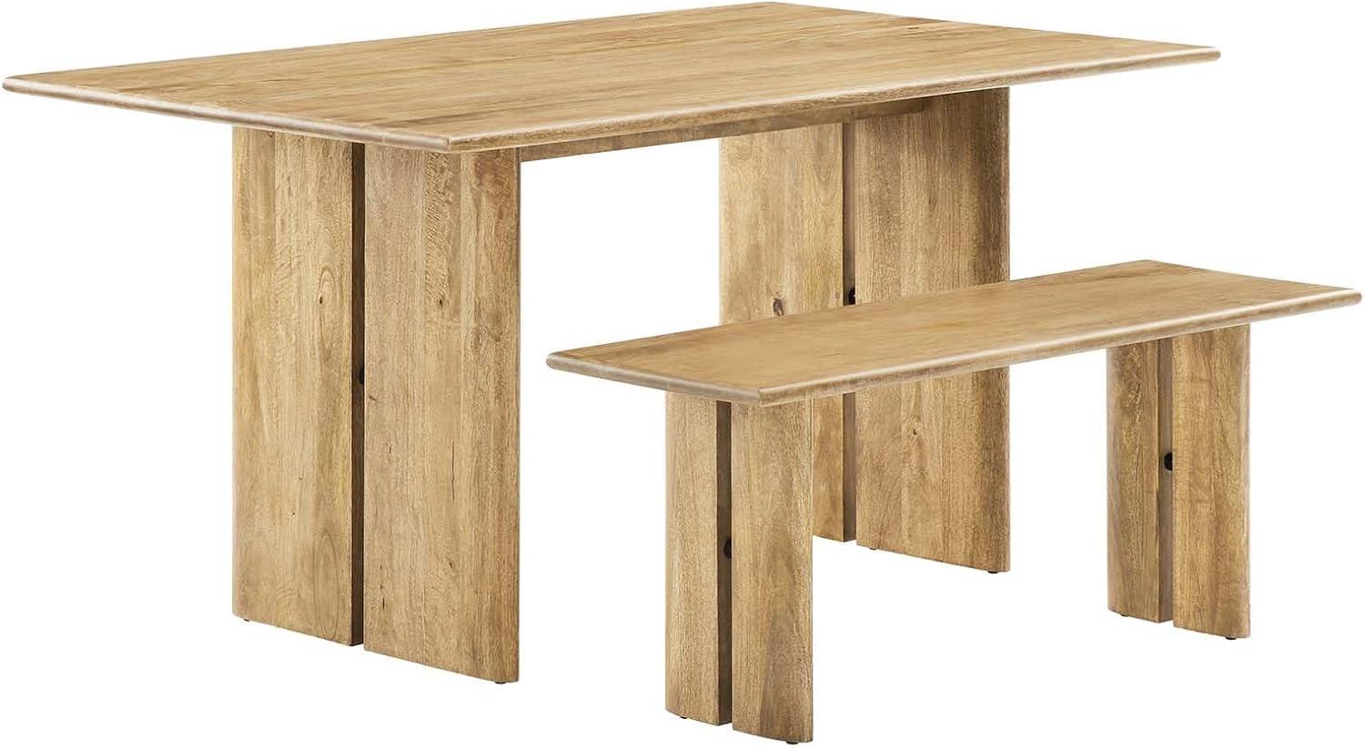Modway Amistad Solid Wood Modern Farmhouse Rectangular Walnut, 60