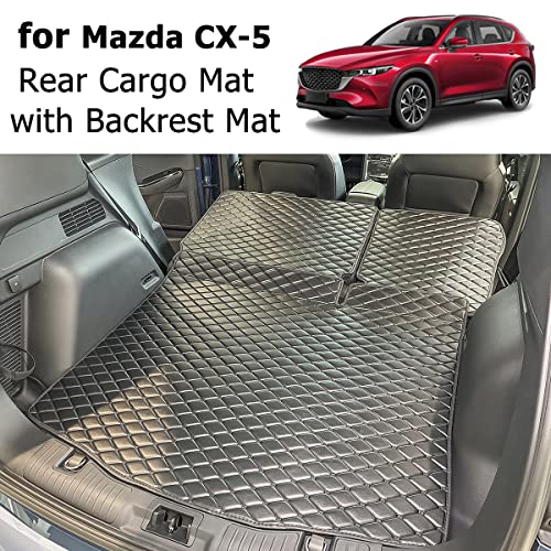 7Deekei For 2017-2023 Mazda Cx-5 Trunk Mat And Rear Backrest Mat Cx5 Cargo Liners All Weather Anti-Slip #TOP3