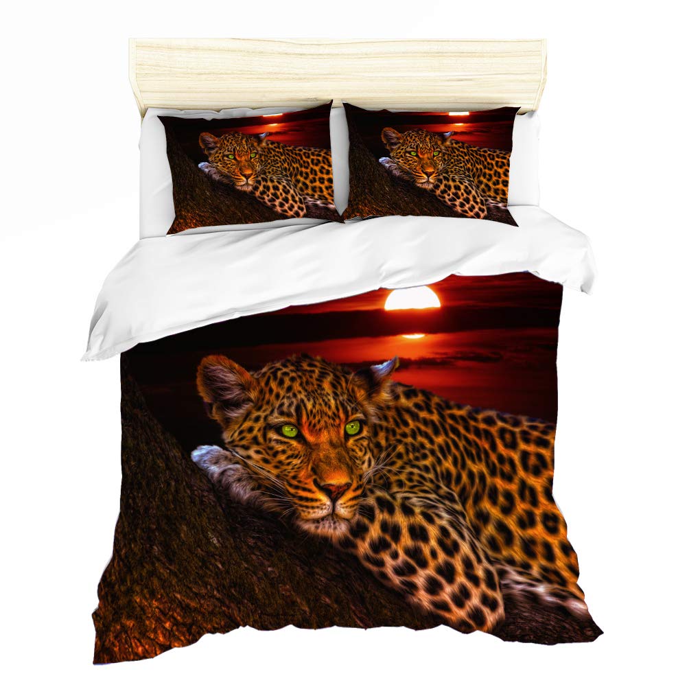 Amazon｜Earendel ヒョウ柄寝具3D布団カバーセット 猛烈なアグレッシブ  