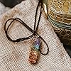 DEEPOW ANLACOCN Healing 7 Chakra Necklace with Rainbow Crystals Orgone Energy Generator for Balancing 7 Chakras, Meditation Yoga Spiritual Jewelry #3