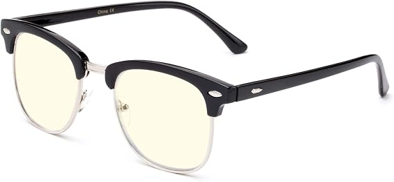 Newbee Fashion - Blue Light Blocking Vintage Oval Retro Computer Glasses