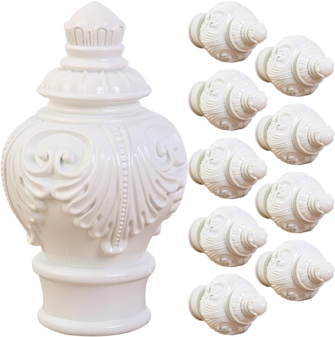 10pcs Curtain Rod Plug Easy Install Detachable End Caps for Western Curtains Decorative Finials for Window Treatments