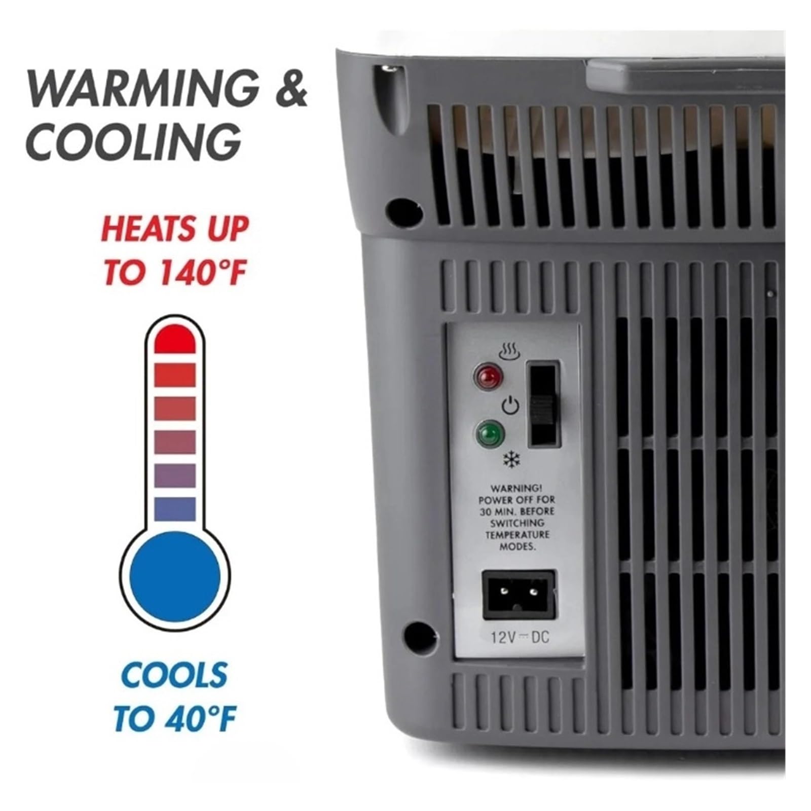 Refrigerador termoeléctrico Personal de 12 V y 6 Cuartos de galón, Capacidad de 6 litros, portátil, con 12/24 V CC, pequeño for Coche y Caravana.