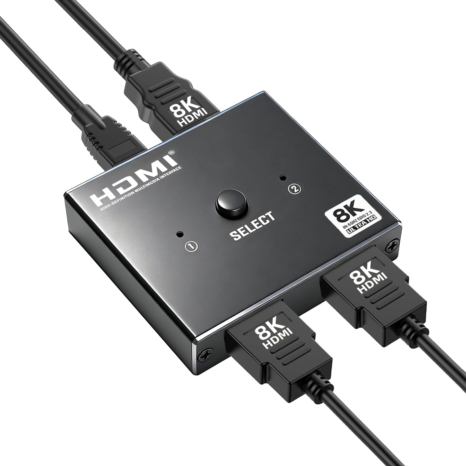 Splitter HDMI 8K 2.1 48Gbps, Switch HDMI 2 ingressi 1 uscita, Supporto HDCP 2.3 per PS5 Xbox HDTV