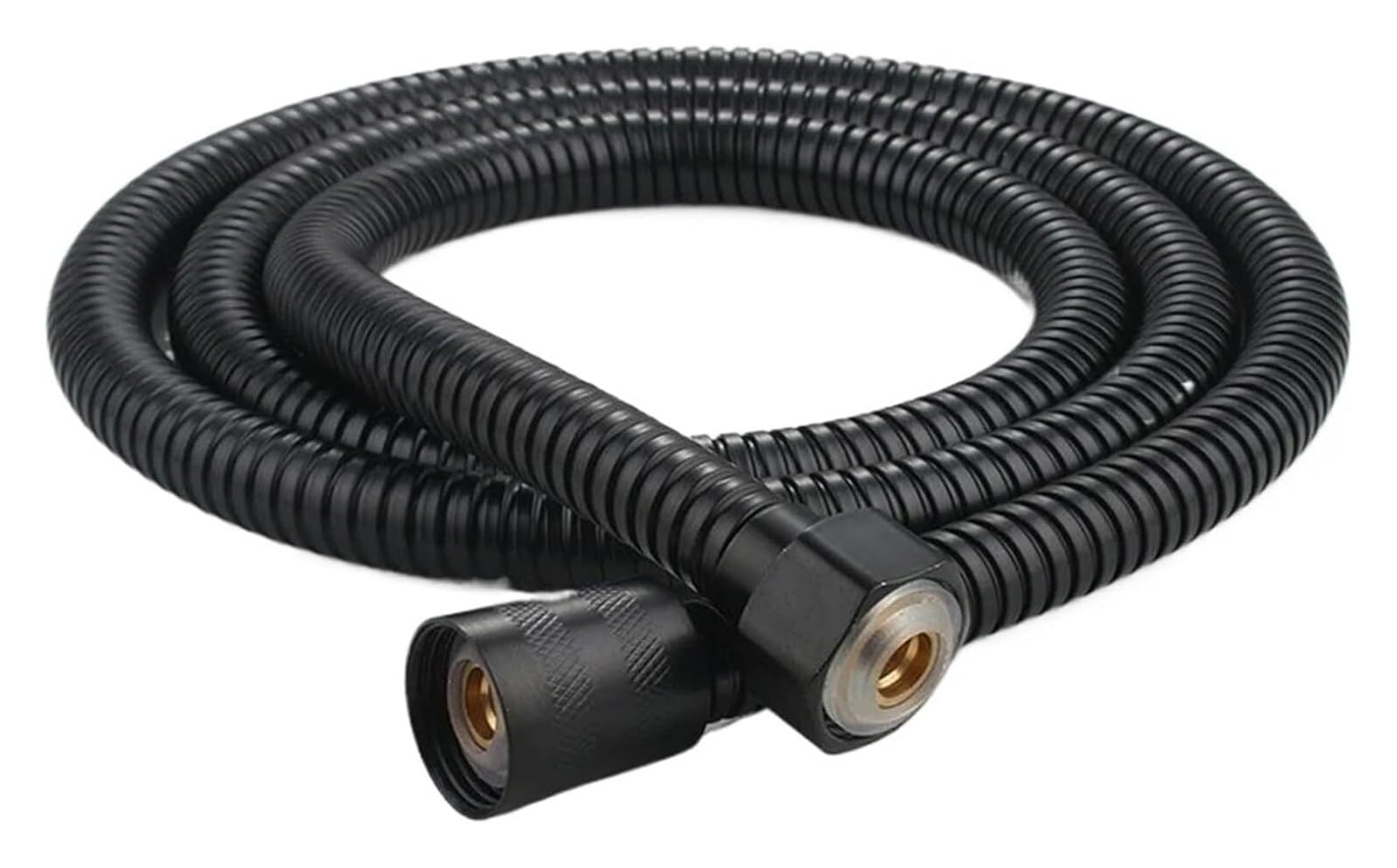 Shower Hose, Stainless Steel Flexible Shower Hose 1.5 Meters Chrome Finish with Washers Black Silver