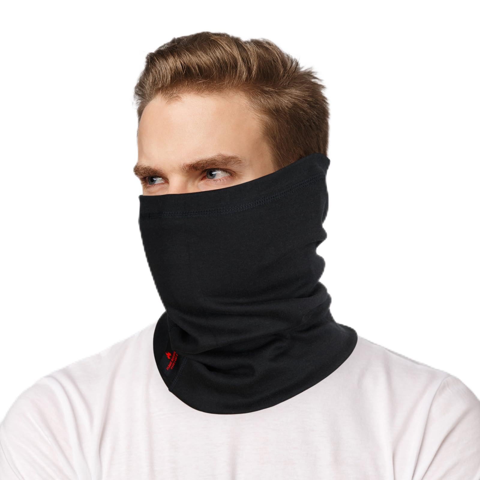 FR Face Mask For Men CATHRC2 Flame Resistant Neck Gaiter Covering 100% Cotton Arc Flash Welding Shield Protector 12CAL