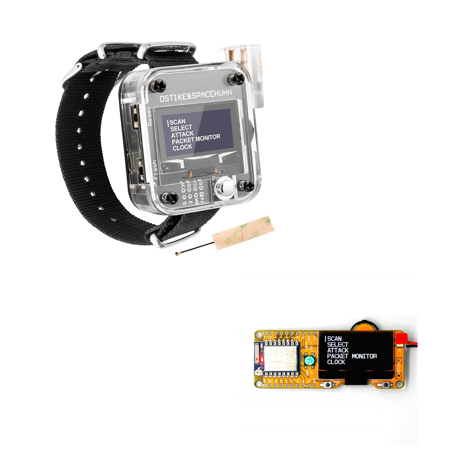 AURSINC WiFi Deauther Watch V3 ESP8266 Development Board + WiFi Deauther Mini ESP8266 Development Bo