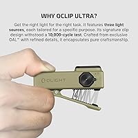 Vista 6 de OLIGHT Oclip Ultra EDC - Linterna con clip EDC, 530 lúmenes recargable con carga tipo C, combina luz de inundación, foco y UV, luces magnéticas