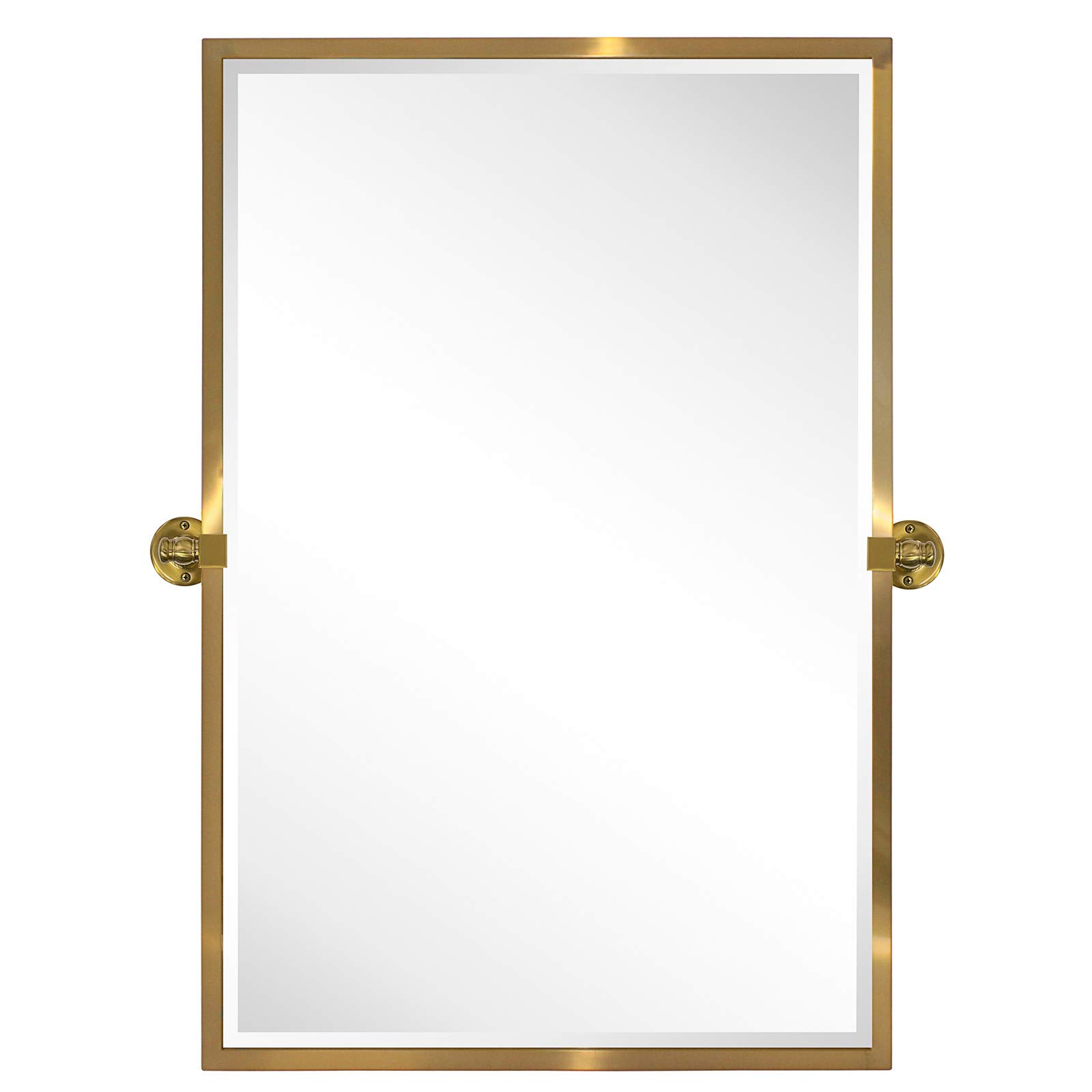 TEHOME Specchio girevole in metallo con cornice in metallo inclinabile, rettangolare, inclinabile, inclinabile, con angoli smussati, 28,5 x 36 cm