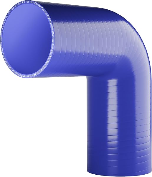 90 degree Silicone Turbo and Coolant Reinforced Hose Elbow ID: 63mm - Black - 4
