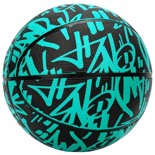 Image of AND1 Fantom Graffiti 28.5 Rubber Basketball - Intermediate Streetball for Indoor /Outdoor Play, Size 6 Includes Pump