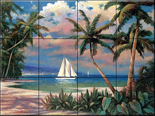 Cerámica de azulejos - Navegación a la serenidad - TC por T. C. Chiu - salpicaduras de la cocina / baño de ducha