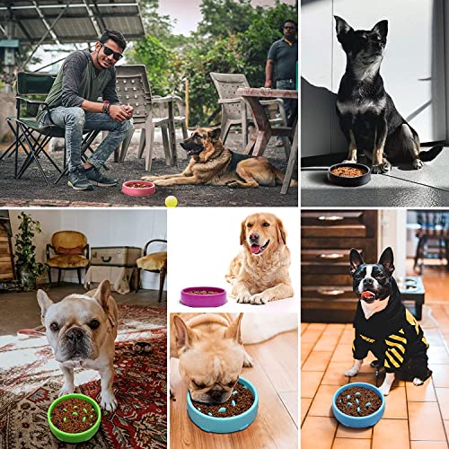 GWL langsame Fütterung Hundenapf, Anti Schling Hundenapf, rutschfest Fressnapf zur Langsameren Nahrungsaufnahme, Anti-Schluck Futternapf für Haustier, Interessanter interaktiver Hundenapf (Blau) - Image 8