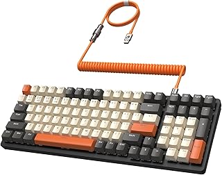 MAMBASANKE K6 Pro 96% 3 Modes Mechanical Gaming Keyboard Hot Swap 4000mAh 2.4Ghz/Bluetooth 5.0/Wired Keyboard with Coiled USB Cable Type-C 9 RGB Backlit Linear Red Switch for MAC/XBOX Gamer-Shimmer