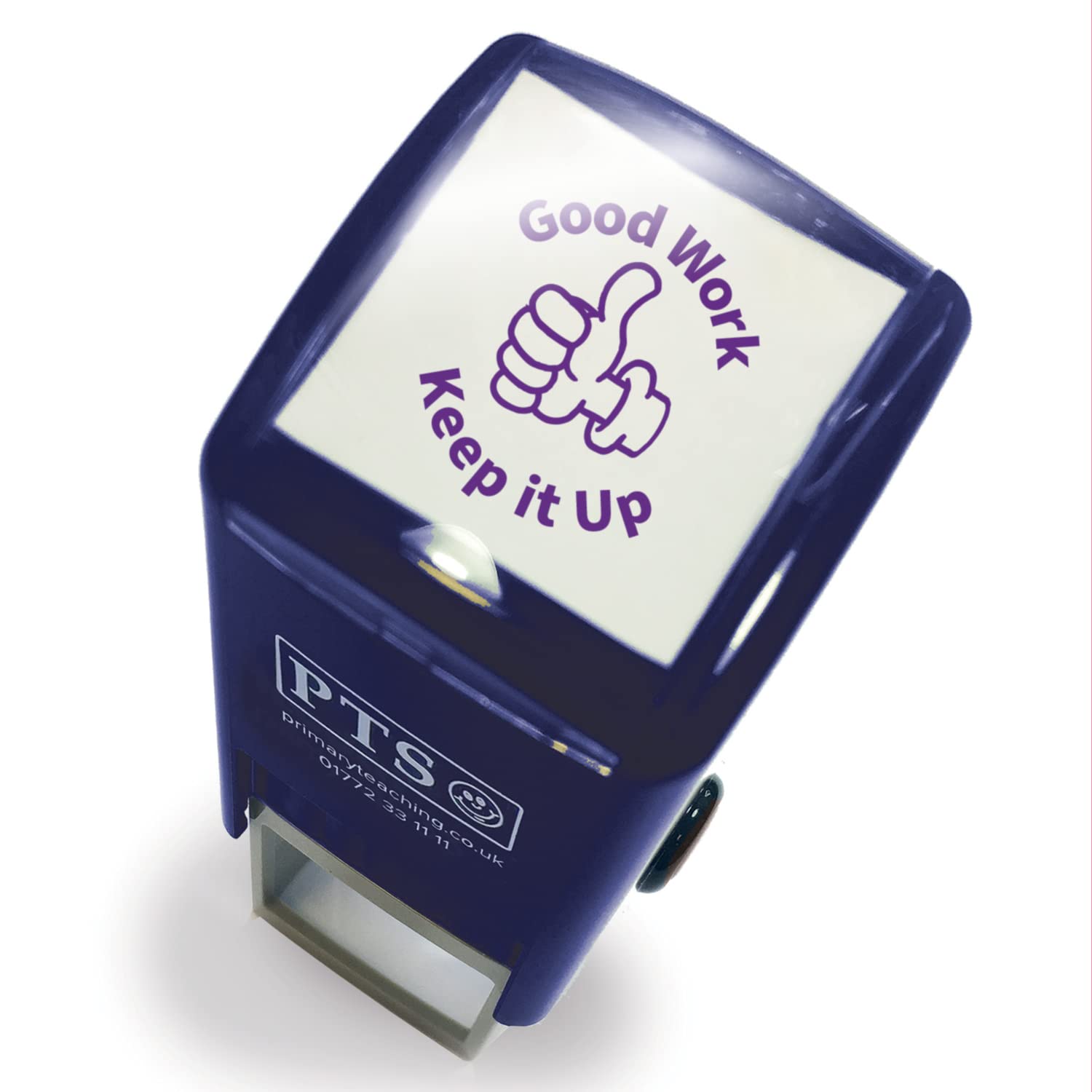Good Work Keep It Up Thumbs Up Pre Inked School Teachers Positive Feedback Marking Stamper Stamp 25mm Primary Teaching Services (Purple)