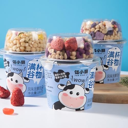 酸?谷物脆 (180g/3/6缶)黄桃草莓火?果酸?水果干 ヨーグルト穀物の干し果物健康栄養朝食 ドライフルーツ黄桃いちごドラゴンフルーツヨーグルトフルーツドライの即席おやつ 即食代餐零食 休?食品 レジャー食品の雑穀オートミールのカリカリオートミールスナ