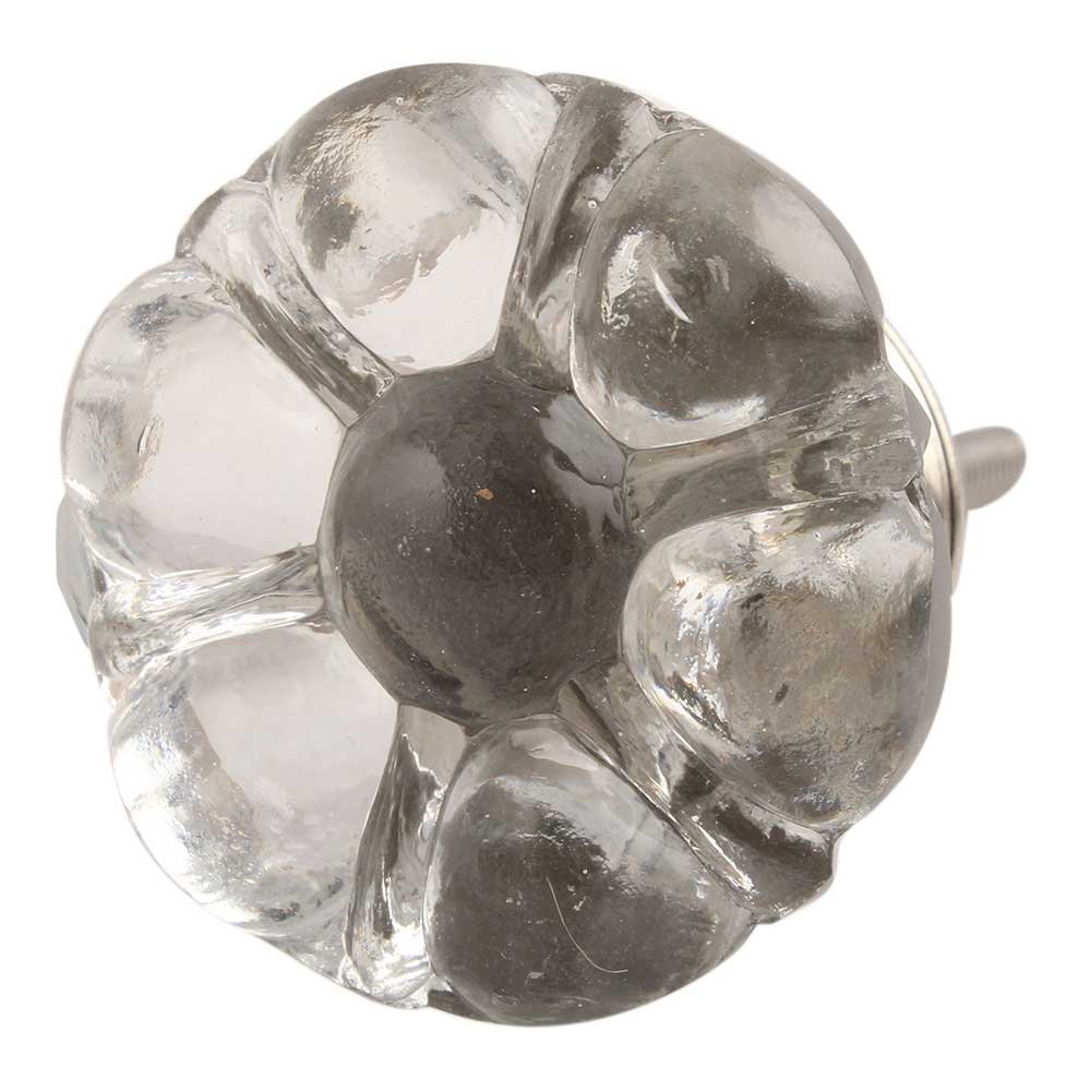 Indian Shelf 6 Pack Fancy Knobs|Marigold Flower Modern Cabinet Knobs|Clear Knobs for Dresser Drawers Kids|Glass Farmhouse Dresser Knobs|Bedroom Dresser Knobs & Pulls|Door & Drawer Pulls