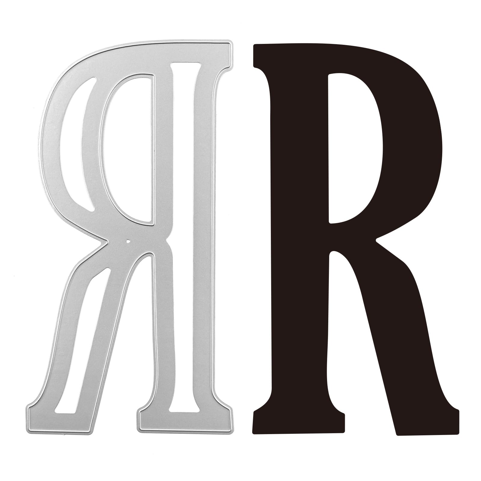 Briartw 7.87-Inch 'R' Uppercase Letter Cutting Die | 20cm Height Alphabet Metal Stencil for Cardmaking, Scrapbooking & DIY Crafts | Perfect for Embossing Decorations and Stress Relief