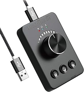 USB Volume Controller Knob with Bluetooth, Type C, 3.5mm Port Connection - One Key Mute/Pause Multimedia Volume Controller for PC, Audio Volume Remote Controller, Plug & Play for Windows MAC, Red