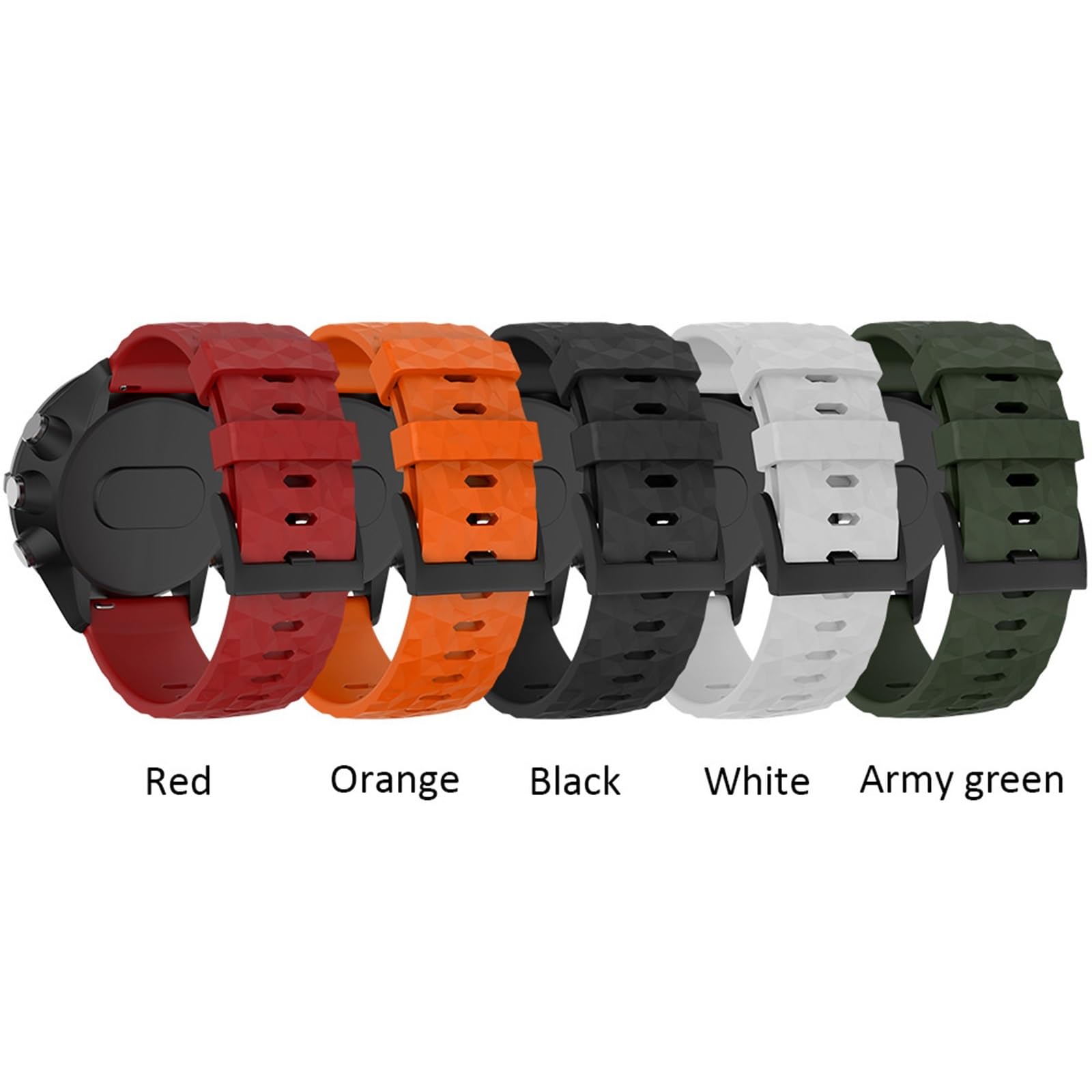 HABITZ Sportowy silikonowy pasek do zegarka zamienny pasek kompatybilny for Suunto 9/9 Brao Copper 24mm inteligentne opaski na rękę zegarki bransoletkowe akcesoria (Color : Noir)