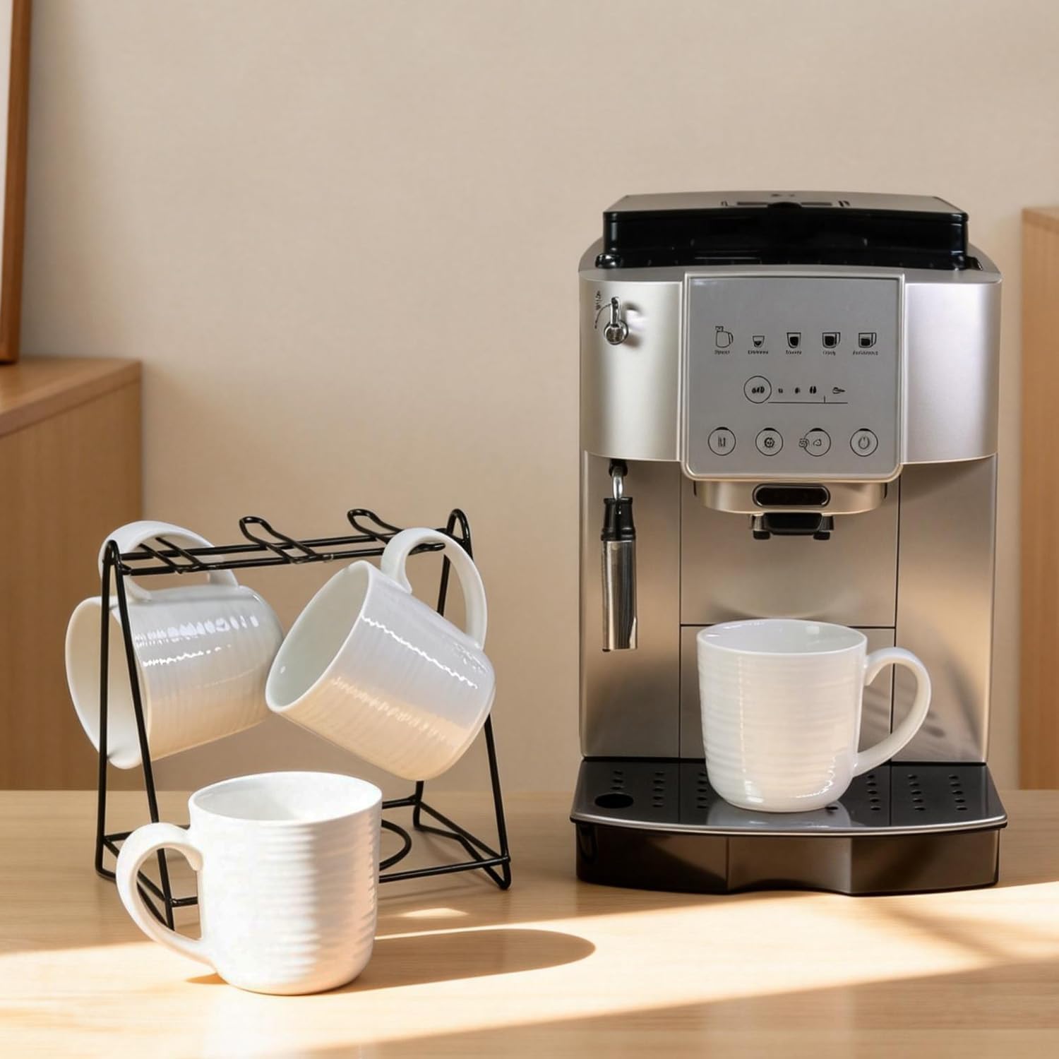 Ceramic Coffee Mugs Set of 4, 12 Ounces Ceramic coffee mug,heavy mug with Comfortable Handles,Dishwasher & Microwave Safe,coffe mug Sets 4 Beautiful Colors, tea mug for Coffee, Tea. (WHITE) - Image 5