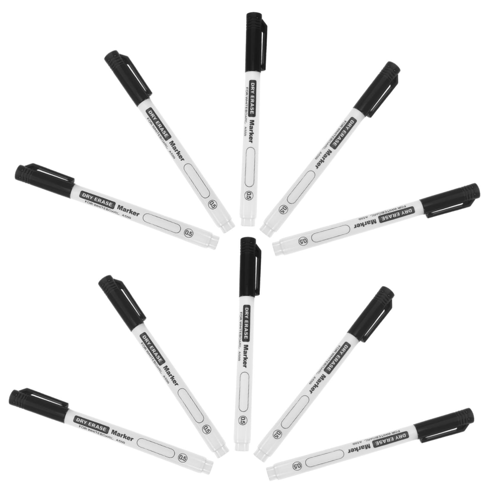 50 Pièces Stylo Feutre Effaçable à Pointe Fine pour Tableau Marqueur Décriture et pour Bureau et École Noir