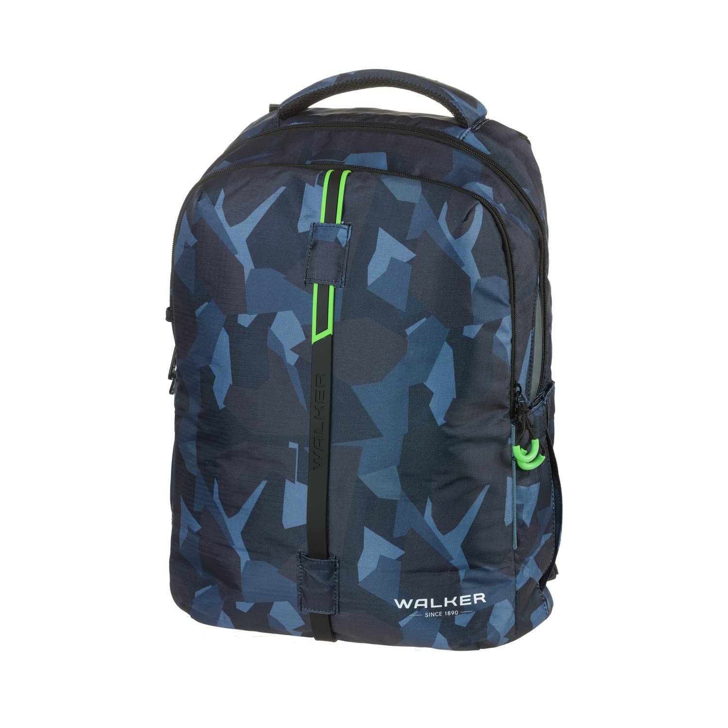 Walker Schulrucksack Elite 2.0 "Camo Anthrazit" mit 2 Fächern, Zippfach am Rücken, Schultasche inkl. RückenPolsterung, höhenverstellbares Tragesystem, verstellbaren Gurten