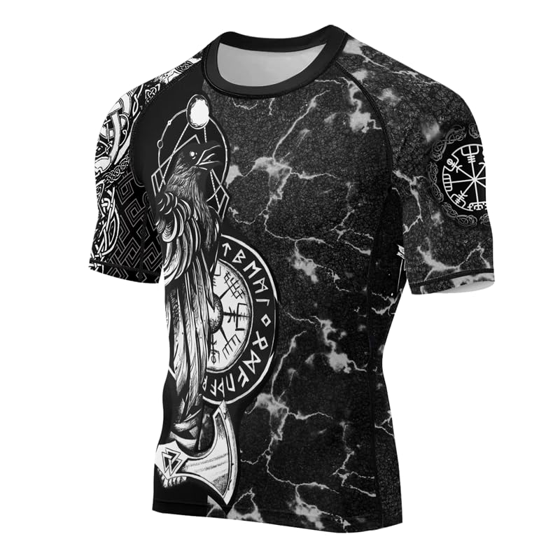 Viking Short Sleeve Baselayer Performance Compression Athletic Shirts MMA BJJ Jiu Jitsu Training Rash Guard2