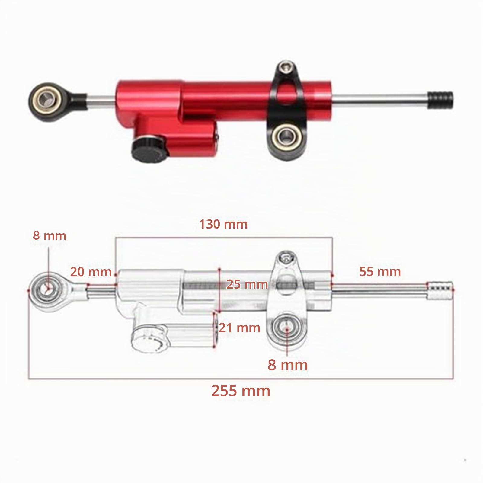 Kit de support de support d'amortisseur de direction, amortisseur de direction de stabilisateur CNC for scooter électrique Inxing V5 réglable Amortisseur de direction(BLACK 1 set2)