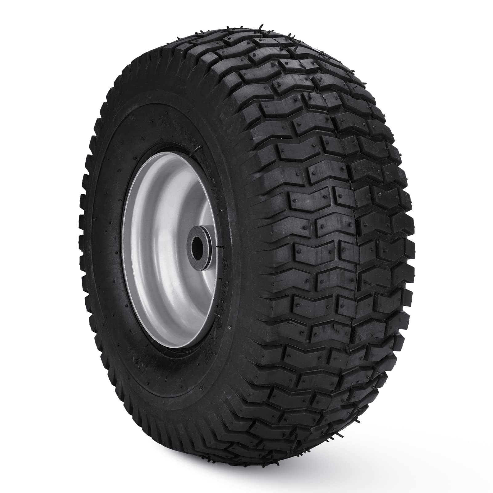 Mower Front Tires w/Rim 15x6.00-6", 3" Centered Hub, 3/4" Greased Bushing, Turf Tire 4Ply Pneumatic with Tube for Craftsman Riding Mowers 156006