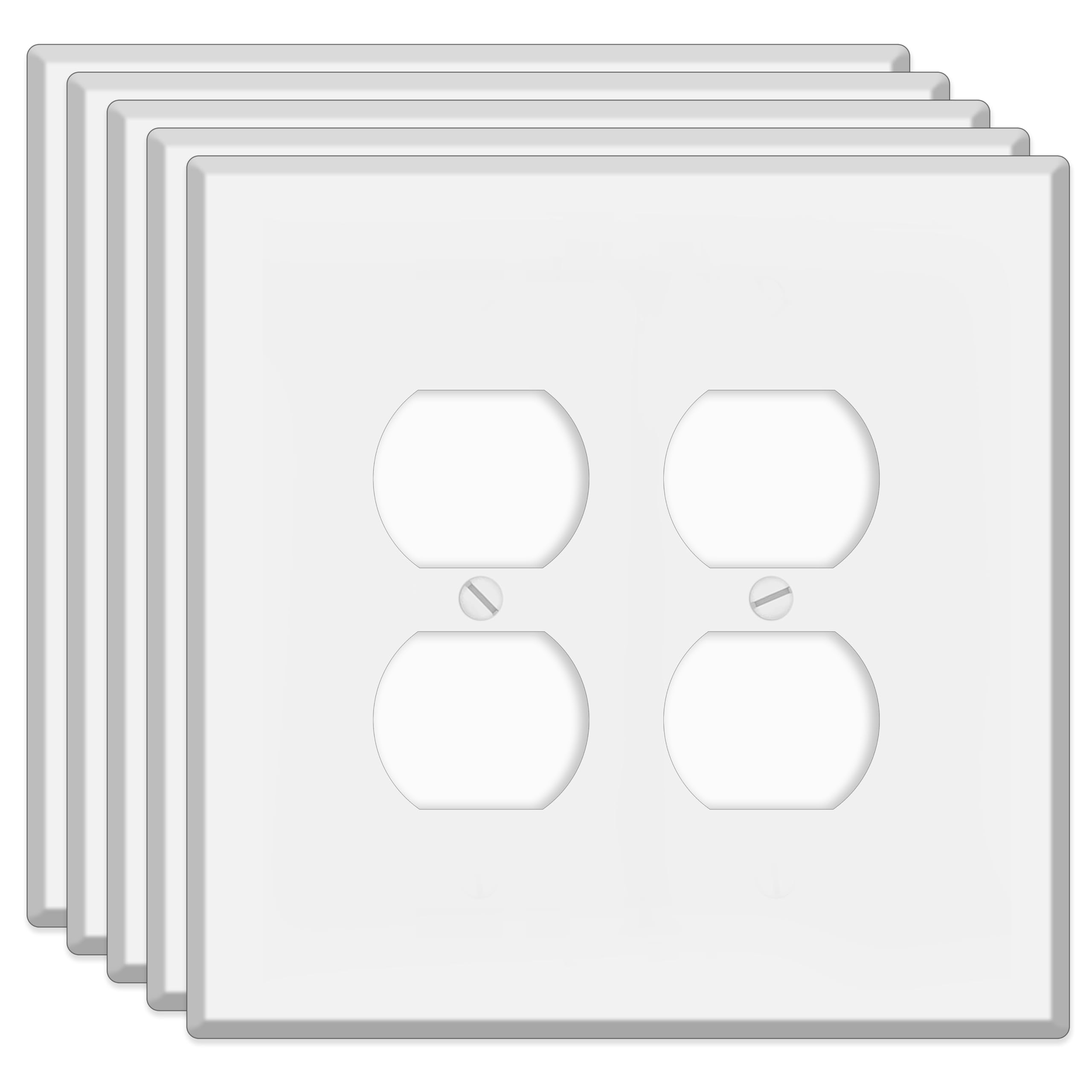 Cache-prise métal blanc grand format pour interrupteur et appareil connecté de salon