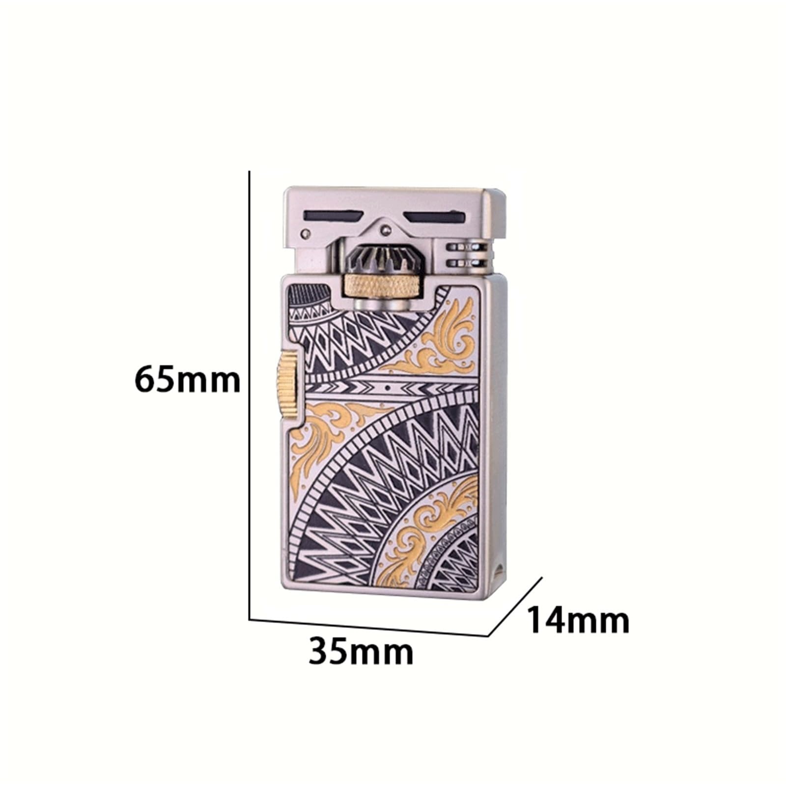 Mechanisches Retro-Petroleum-Sturmfeuerzeug, seitliche Zündung, nachfüllbar mit Kraftstoff, Geschenk for Männerväter und -männer (ohne Petroleum)(Black)