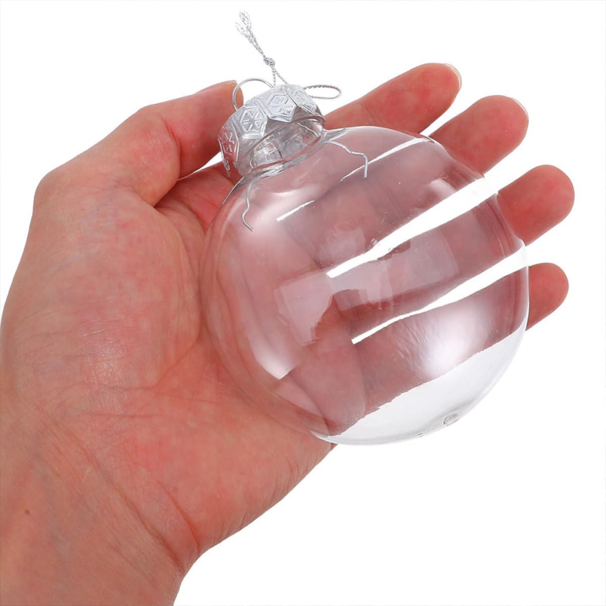 SHINEOFI 48 Piezas Bola de Navidad Transparente Rellenable Pet, Adorno