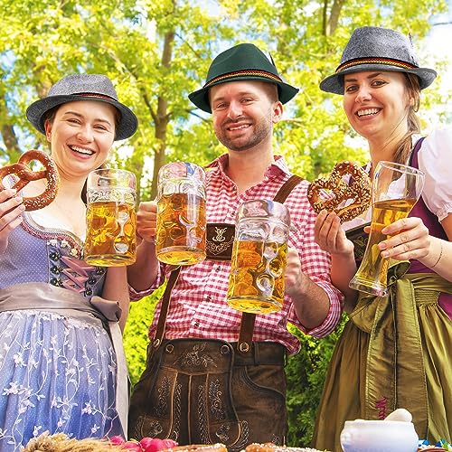 Image of Funtery 6 Pcs Oktoberfest Hats for Men German Hats Felt Bavarian Costume Accessories for Adults Unisex Party
