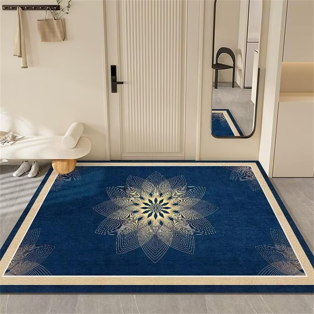 Tapis de cuisine antidérapant 50x80 cm bleu rectangulaire pour évier et chambre d'enfant