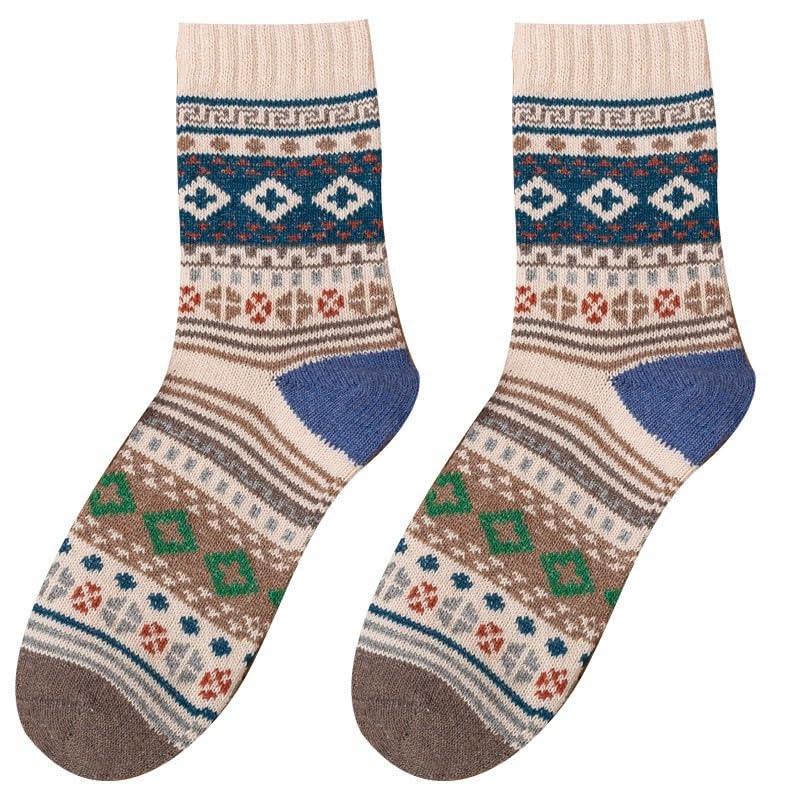 Men's Pattern Aesthetic Alt Wool Socks 5 Pairs Fairycore Thermal Warm Boot Socks Vintage Indie High Ankle Socking3