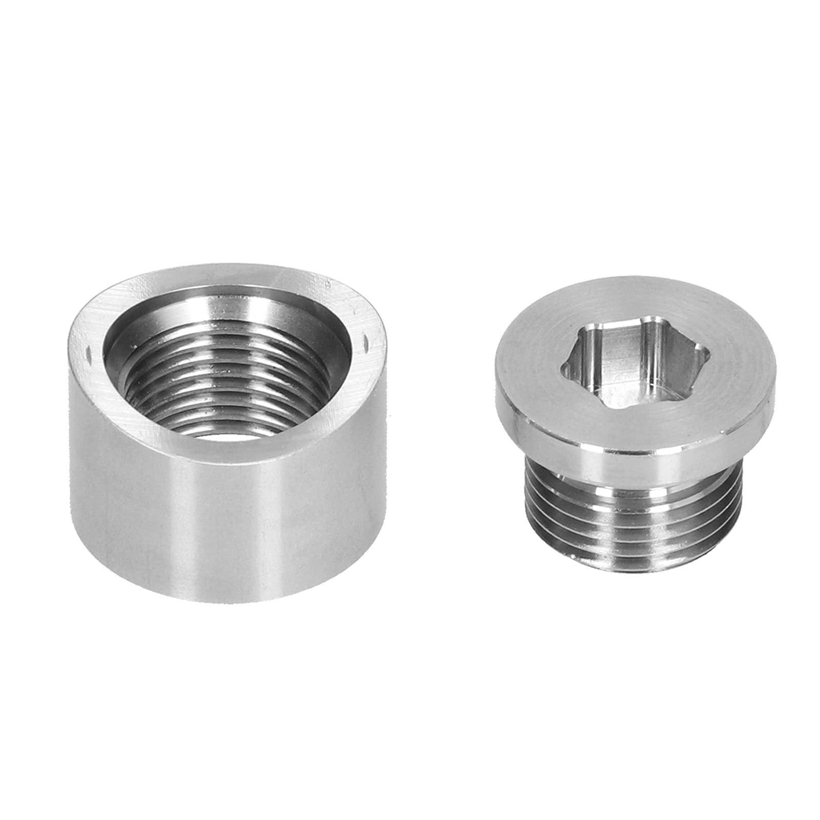 Raccordo a Innesto per Sonda Lambda M18x1,5 Inox Dado Tappo Saldato