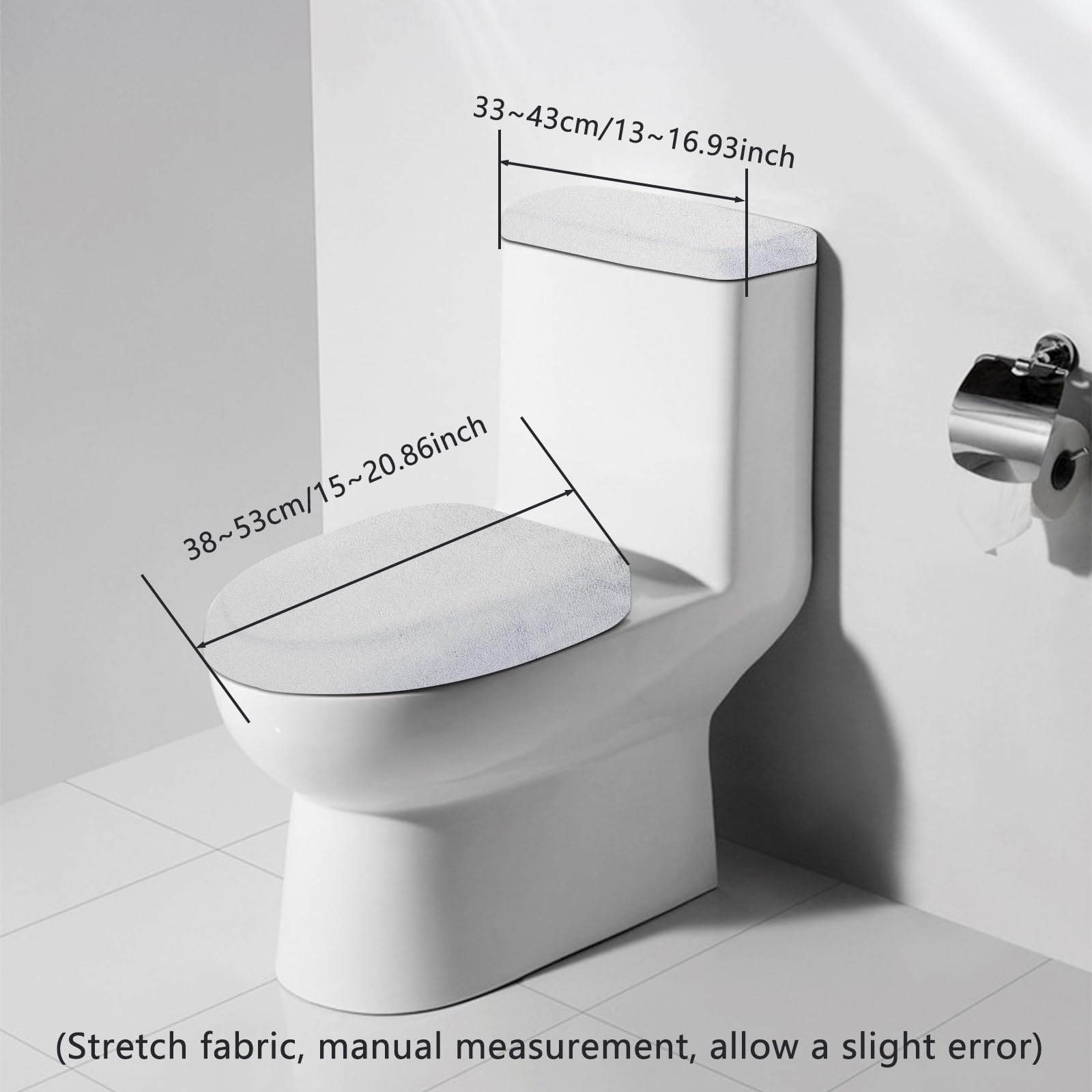 Toilet Tank Lid Cover, Stretch Velvet Toilet Lid Seat Cover Set - Image 2